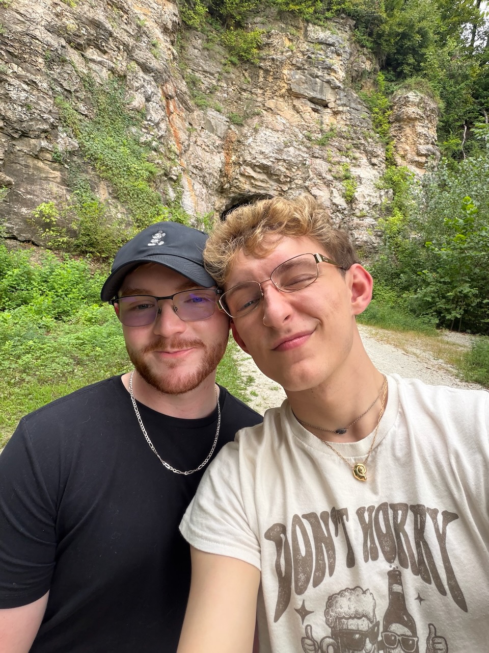 Clayton and Connor together outdoors in New Franklin